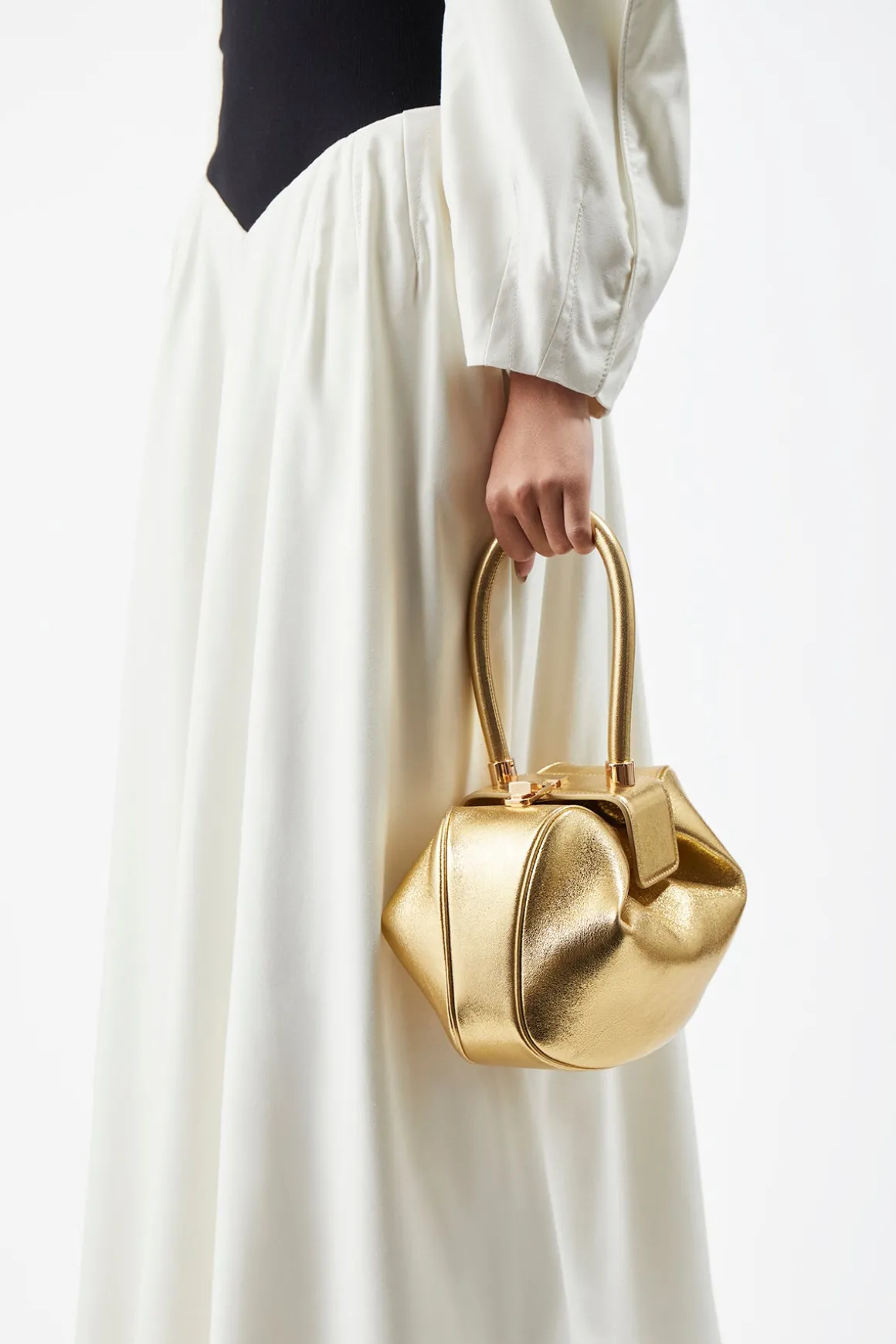 Nina Bag in Gold Metallic Nappa Leather