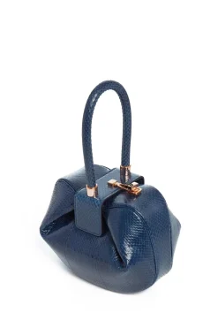 Nina Bag in Navy Snakeskin