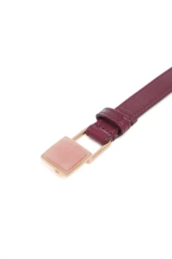 Nina Stone Belt in Bordeaux Leather