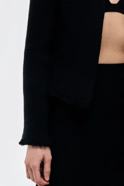 Normand Jacket in Black Virgin Wool Cashmere