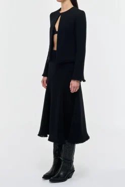 Normand Jacket in Black Virgin Wool Cashmere