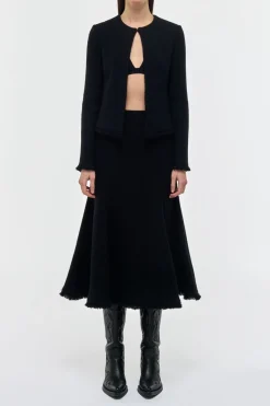 Normand Jacket in Black Virgin Wool Cashmere