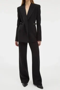 Norman Wide-leg Pant in Black Recycled Virgin Wool