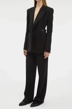 Norman Wide-leg Pant in Black Recycled Virgin Wool