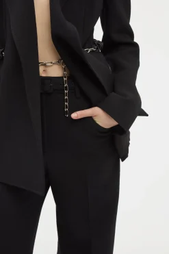 Norman Wide-leg Pant in Black Recycled Virgin Wool