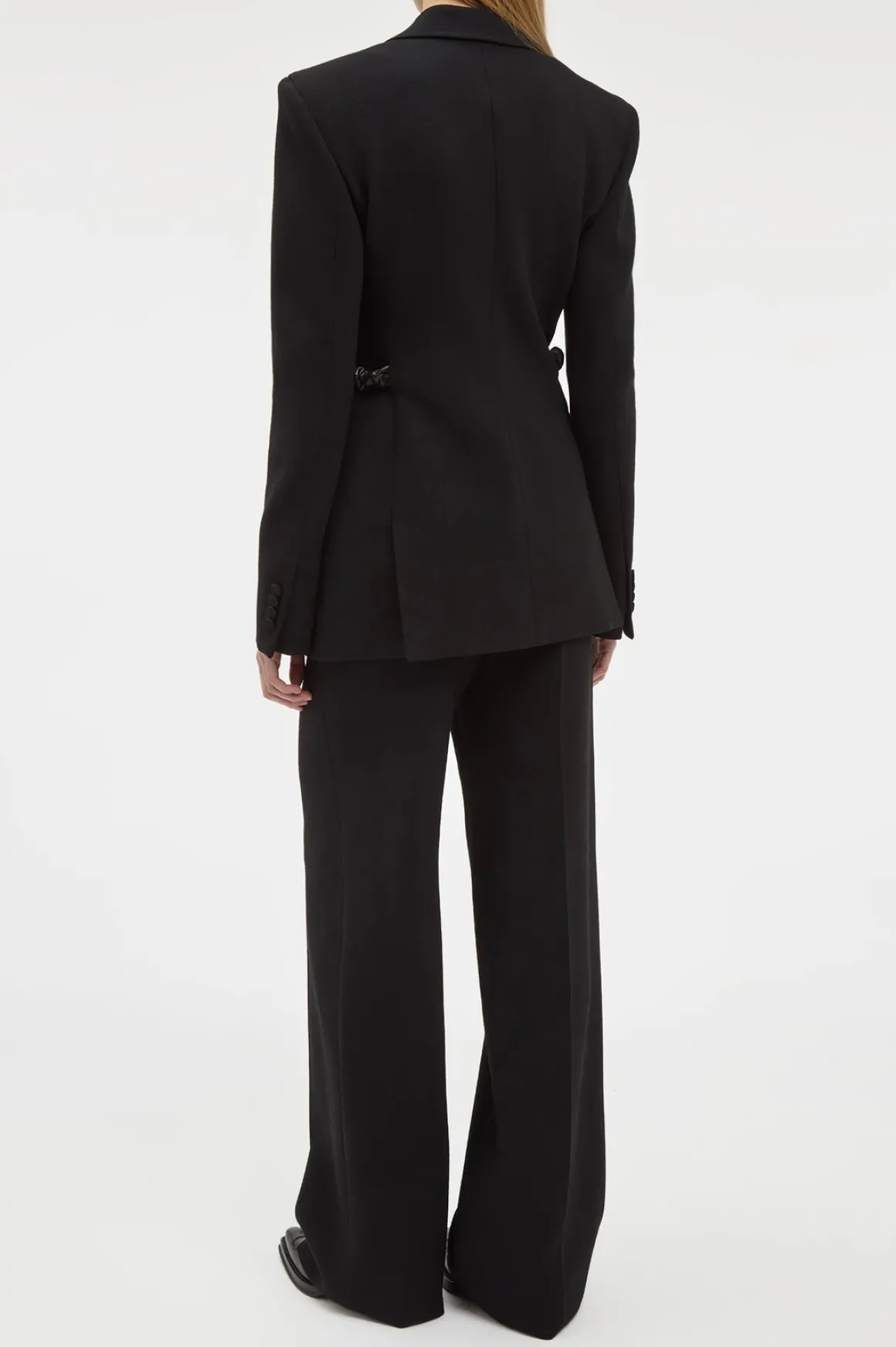 Norman Wide-leg Pant in Black Recycled Virgin Wool
