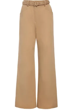 Norman Wide-leg Pant in Camel Sea Island Cotton Twill