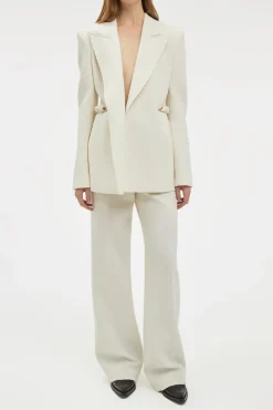 Norman Wide-leg Pant in Ivory Recycled Virgin Wool