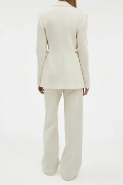 Norman Wide-leg Pant in Ivory Recycled Virgin Wool