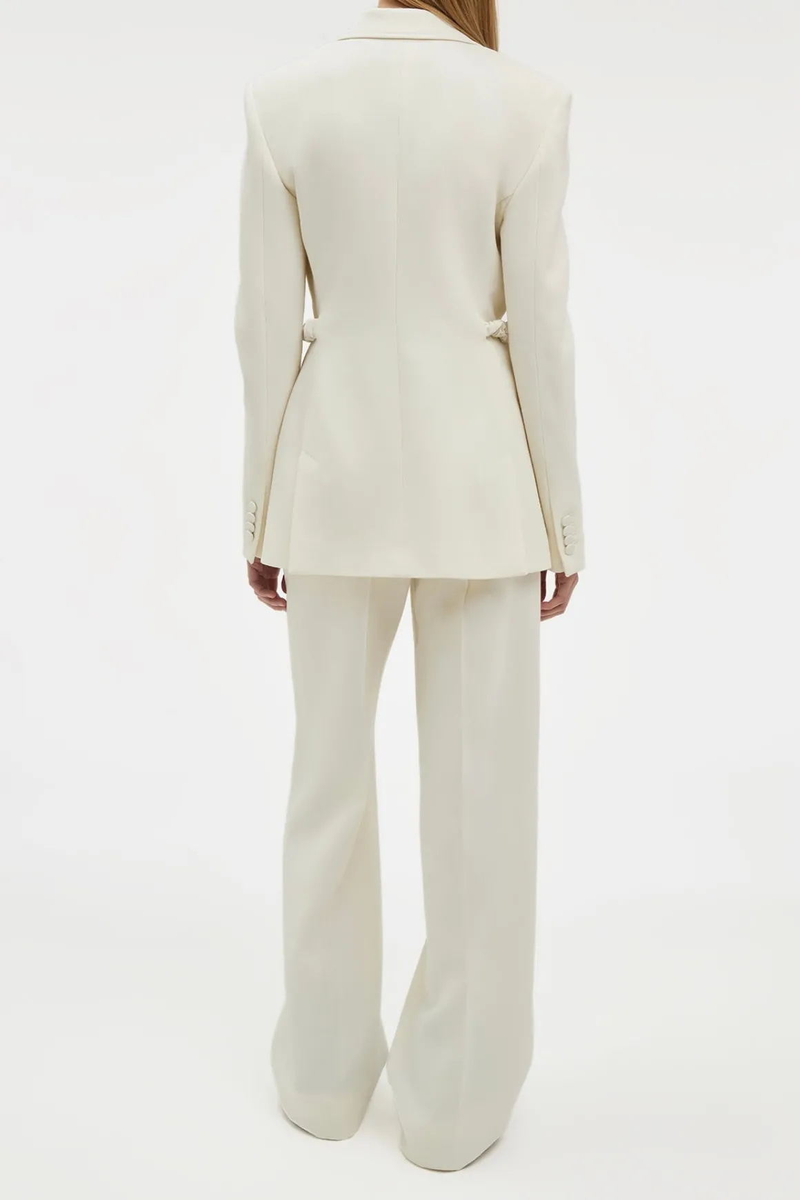 Norman Wide-leg Pant in Ivory Recycled Virgin Wool