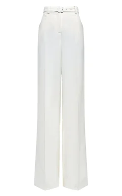 Norman Wide-leg Pant in Ivory Recycled Virgin Wool