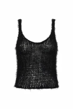 Nur Knit Tank Top in Black Silk Cashmere