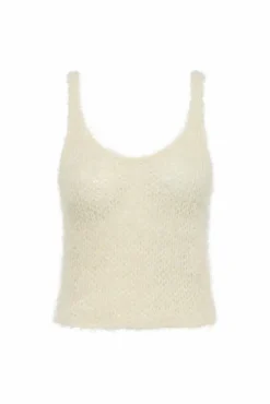 Nur Knit Tank Top in Off White Silk Cashmere