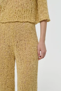 Oriel Knit Pant in Hay Silk Cashmere Linen
