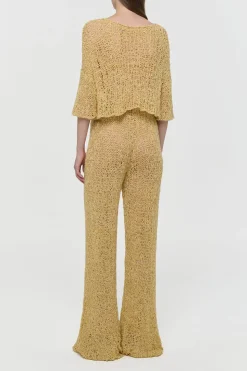Oriel Knit Pant in Hay Silk Cashmere Linen