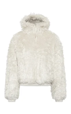 Orlando Hoodie in Ivory Silk Fur