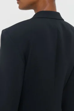 Orren Blazer in Black Silk Wool Cady