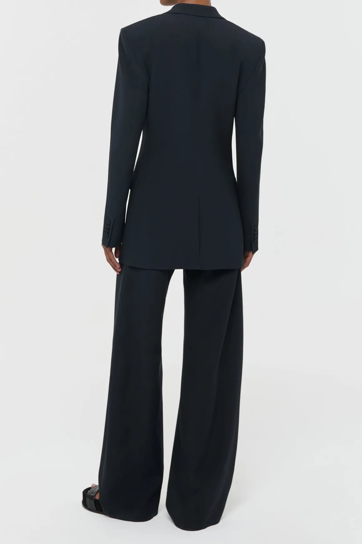 Orren Blazer in Black Silk Wool Cady
