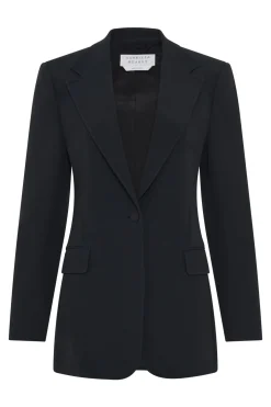 Orren Blazer in Black Silk Wool Cady