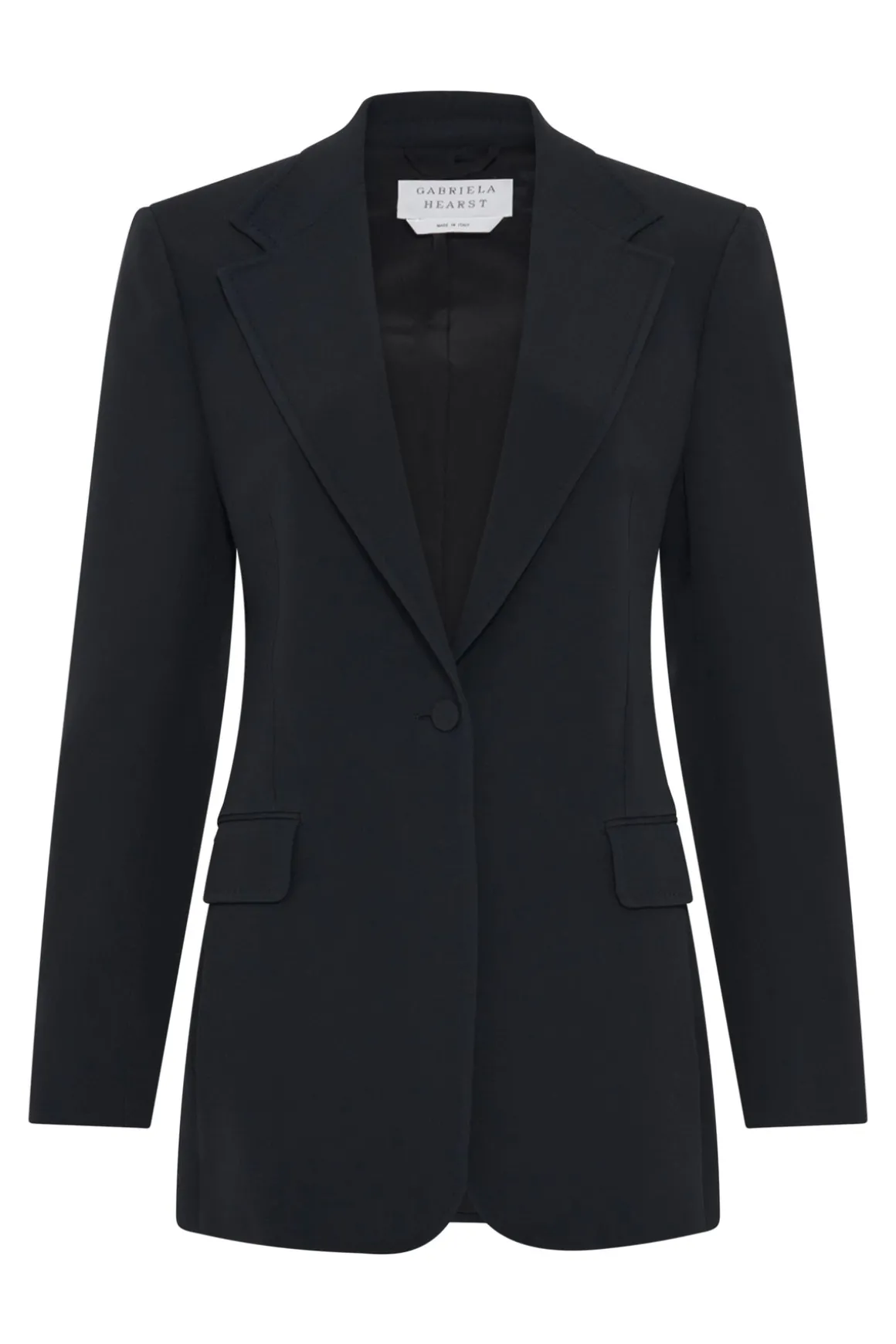 Orren Blazer in Black Silk Wool Cady