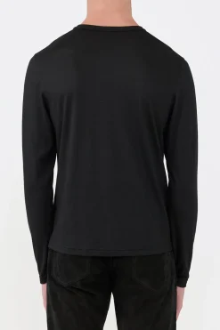 Owen Long Sleeve T-Shirt in Black Cashmere Jersey