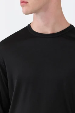 Owen Long Sleeve T-Shirt in Black Cashmere Jersey