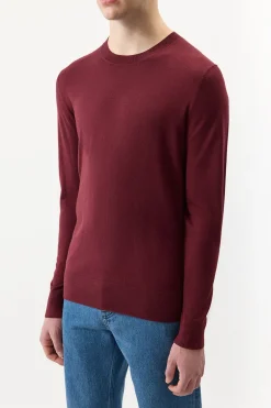 Palco Knit Sweater in Bordeaux Merino Wool