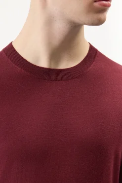 Palco Knit Sweater in Bordeaux Merino Wool