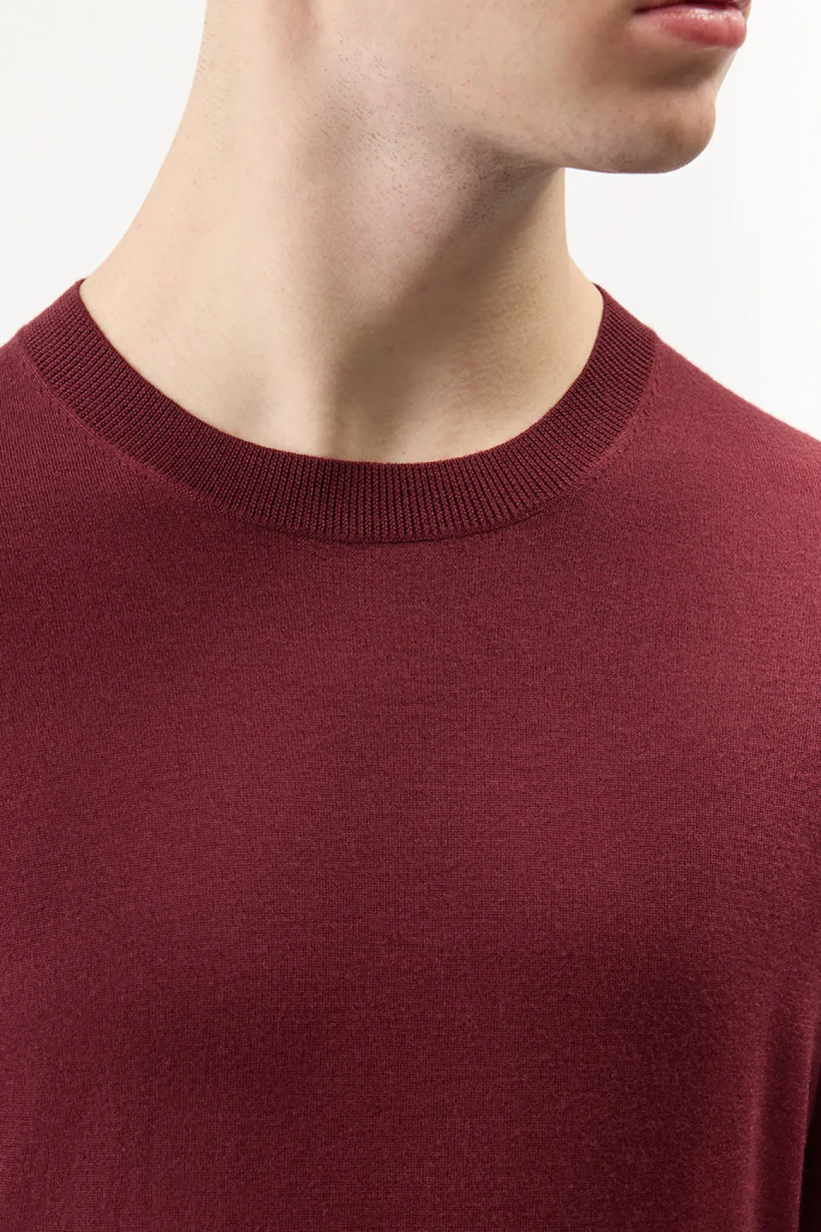 Palco Knit Sweater in Bordeaux Merino Wool