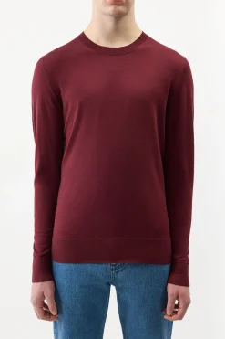 Palco Knit Sweater in Bordeaux Merino Wool