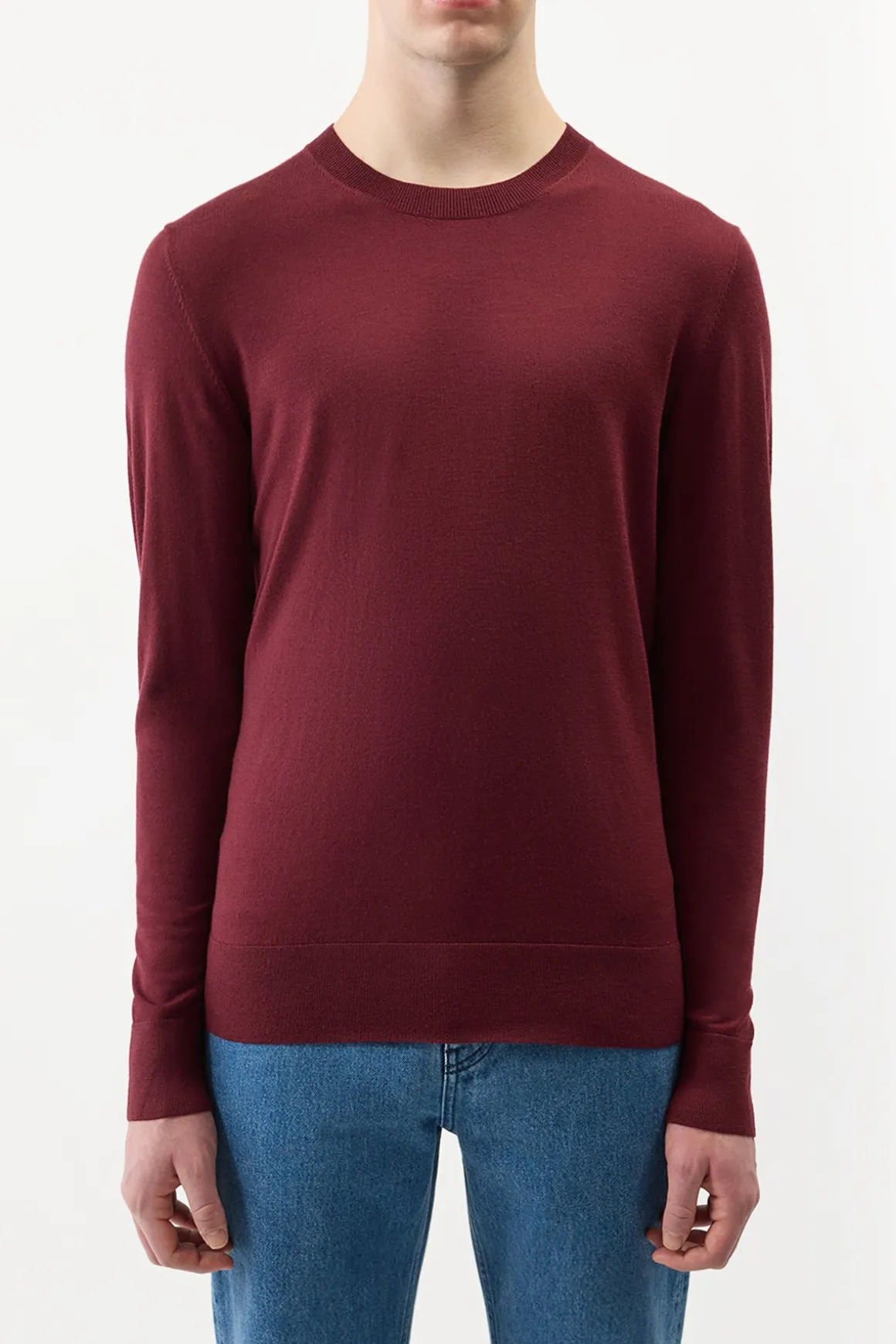 Palco Knit Sweater in Bordeaux Merino Wool