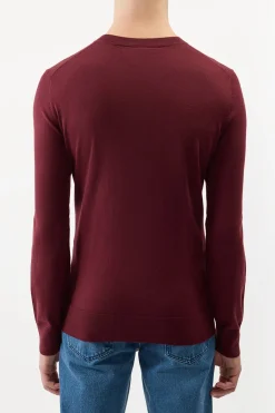 Palco Knit Sweater in Bordeaux Merino Wool