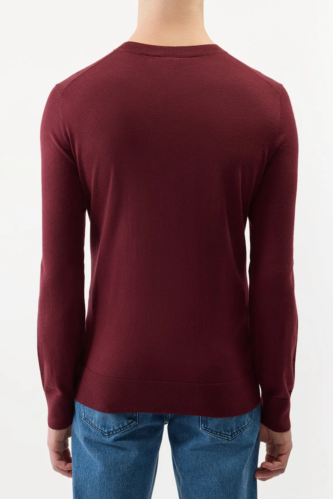 Palco Knit Sweater in Bordeaux Merino Wool