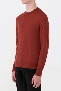 Palco Knit Sweater in Burnt Sienna Merino Wool