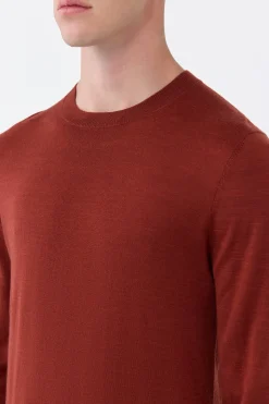 Palco Knit Sweater in Burnt Sienna Merino Wool