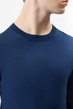 Palco Knit Sweater in Electric Navy Merino Wool