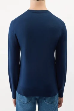 Palco Knit Sweater in Electric Navy Merino Wool