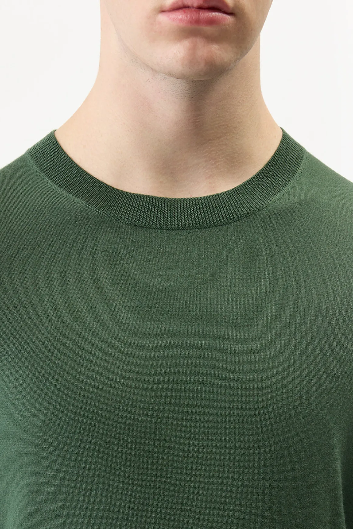 Palco Knit Sweater in English Green Merino Wool