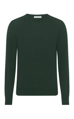 Palco Knit Sweater in English Green Merino Wool