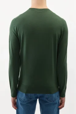 Palco Knit Sweater in English Green Merino Wool