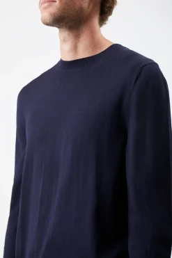 Palco Knit Sweater in Navy Merino Wool