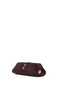 Paola Clutch in Bordeaux Suede