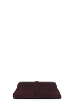 Paola Clutch in Bordeaux Suede