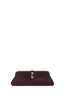 Paola Clutch in Bordeaux Suede