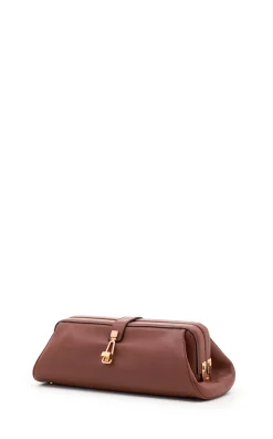 Paola Clutch in Cognac Nappa Leather
