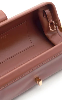 Paola Clutch in Cognac Nappa Leather