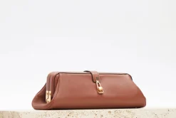 Paola Clutch in Cognac Nappa Leather