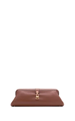 Paola Clutch in Cognac Nappa Leather