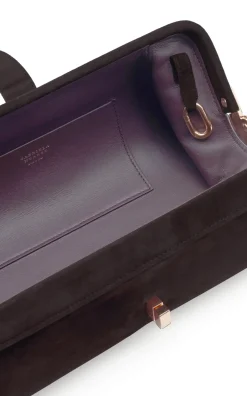 Paola Clutch in Dark Brown Suede