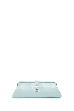 Paola Clutch in Light Blue Snakeskin
